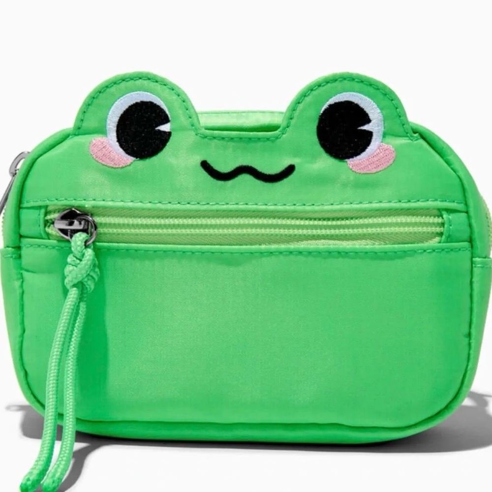 ISO Claire's Bright Green Frog Fanny Pack Bum Bag Belt Bag
